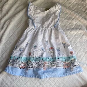Penelope Mack London Scene dress hot air balloon girls toddler white size 3T